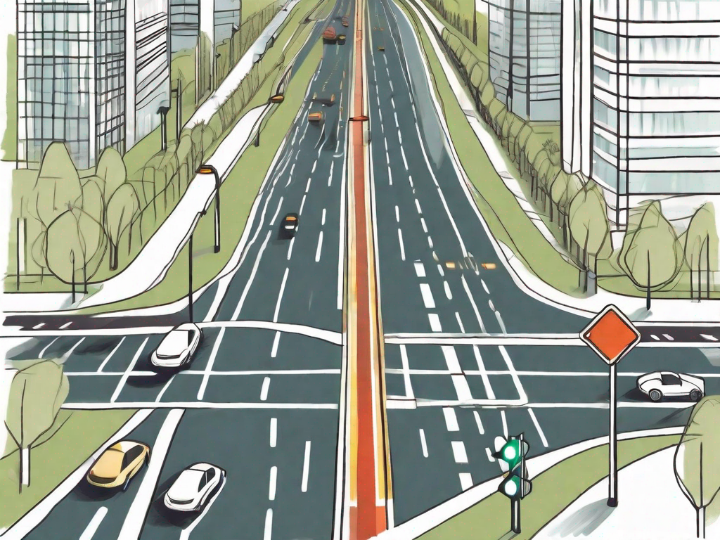 What Is SafeRoads Alberta? Exploring the Province’s Road Safety Program A scenic alberta roadway with various road safety features such as traffic lights