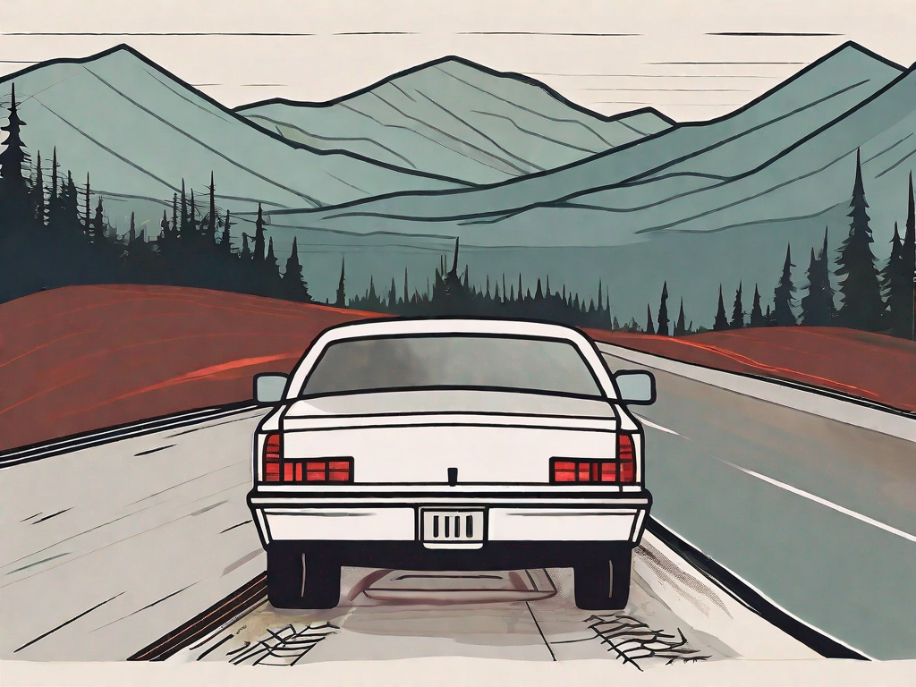 Out Of Province DUI in Canada A canadian province border sign with a car's taillights visible in the distance