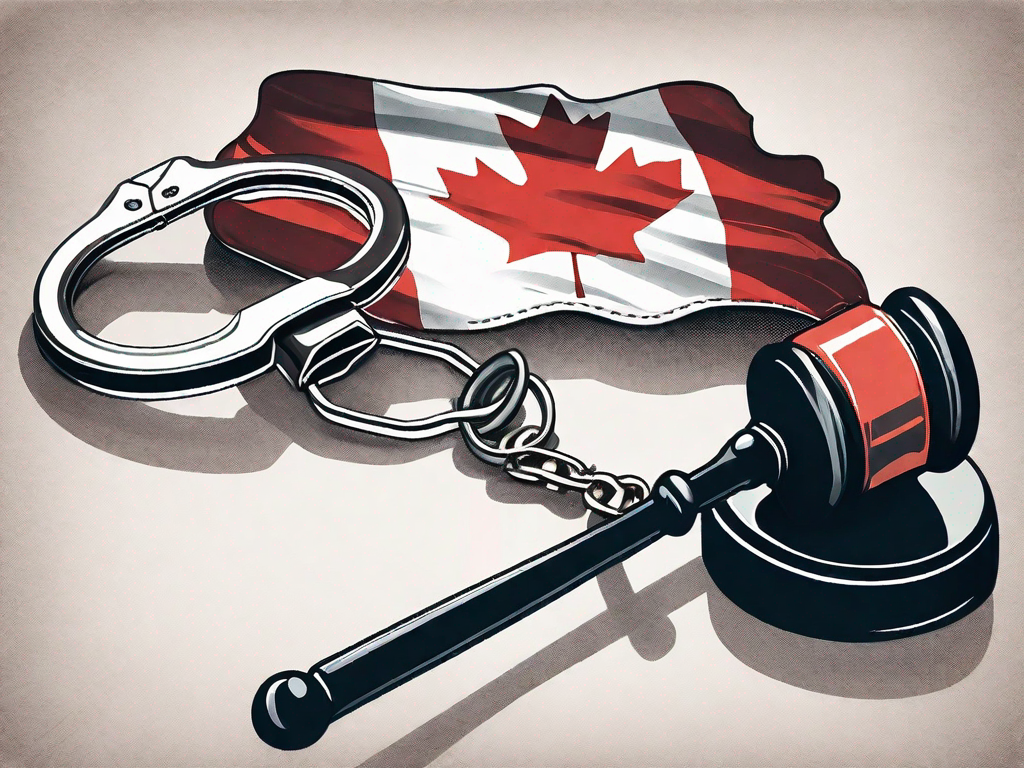 DUI Fines & Penalties in Canada A pair of handcuffs next to a gavel