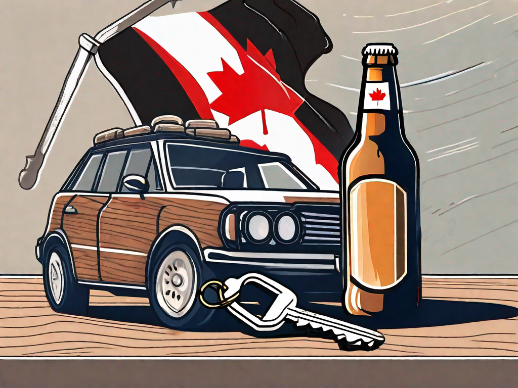 DUI Plea Bargain in Canada A gavel on a wooden desk with a canadian flag in the background