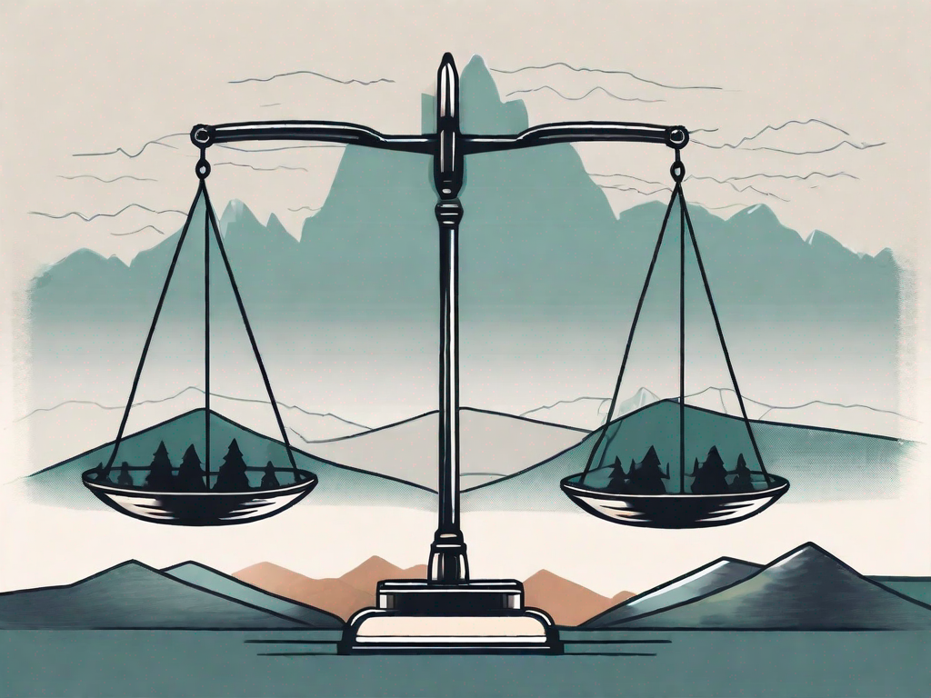 Dui Lawyers In Alberta A balanced scale in front of an alberta landscape