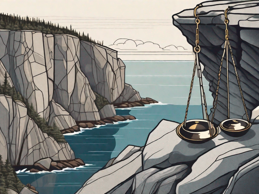Dui Lawyers In Newfoundland Labrador The scales of justice balanced on a rocky cliff