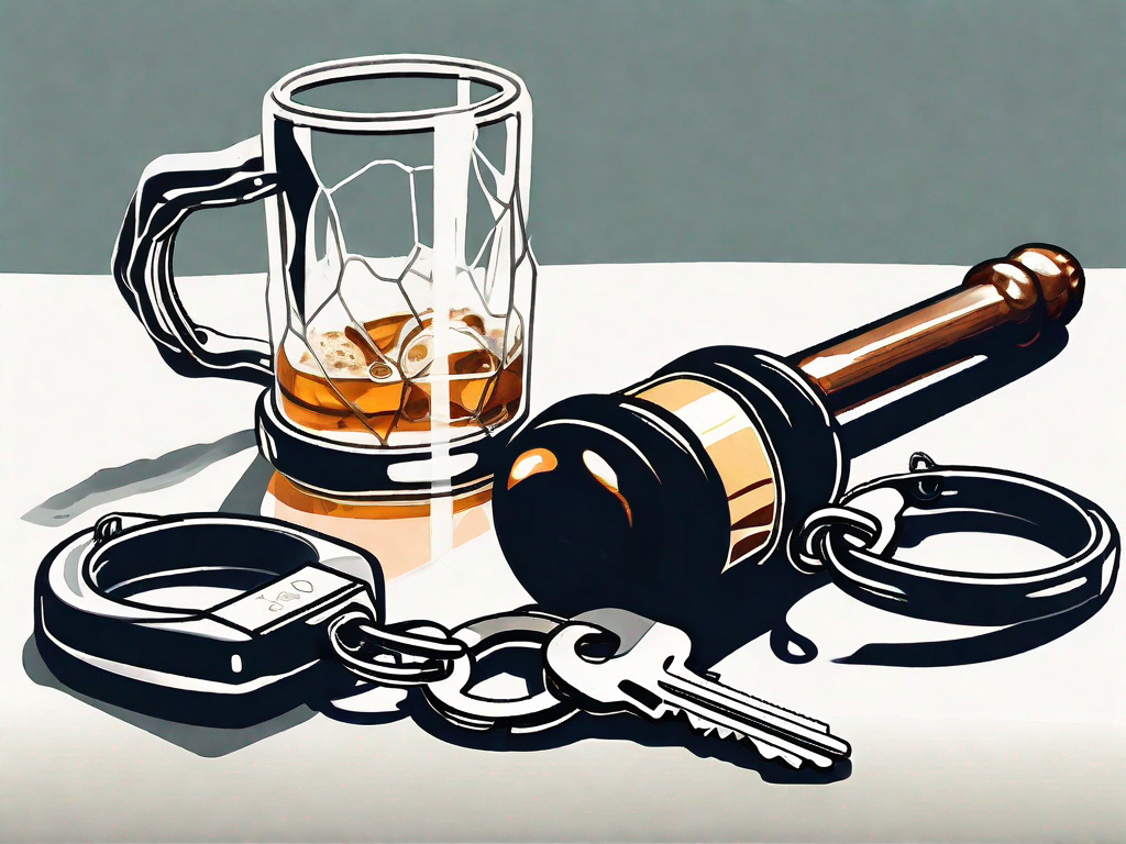 Driving While Intoxicated Lawyer A gavel next to a set of car keys